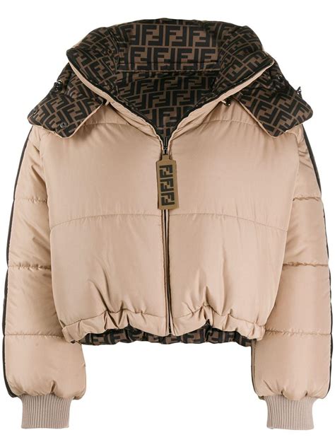 fendi orange puffer jacket|Fendi monogram puffer jacket.